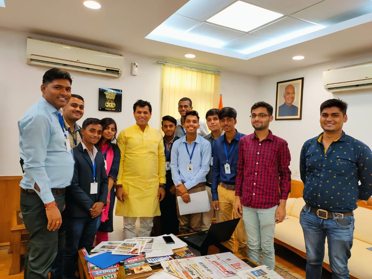 With a youth delegation in New Delhi
